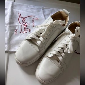 christian louboutin white leather men sneaker